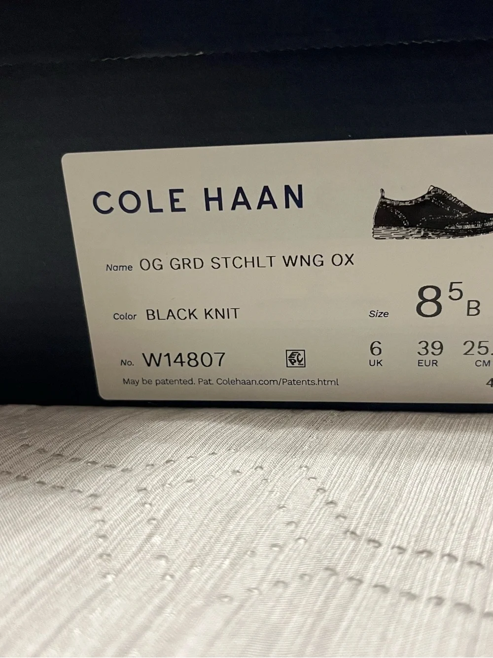 Cole Haan Black Knit Derby Sneakers with White Sole
